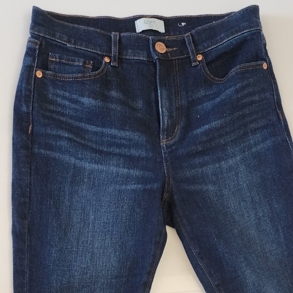 Loft Outlet Petite Slit Frayed Women's High Rise Straight Leg Jeans Size P6 - Picture 5 of 6